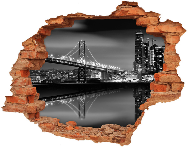 Samoprzylepna dziura na ścianę Most Golden Gate w nocy
