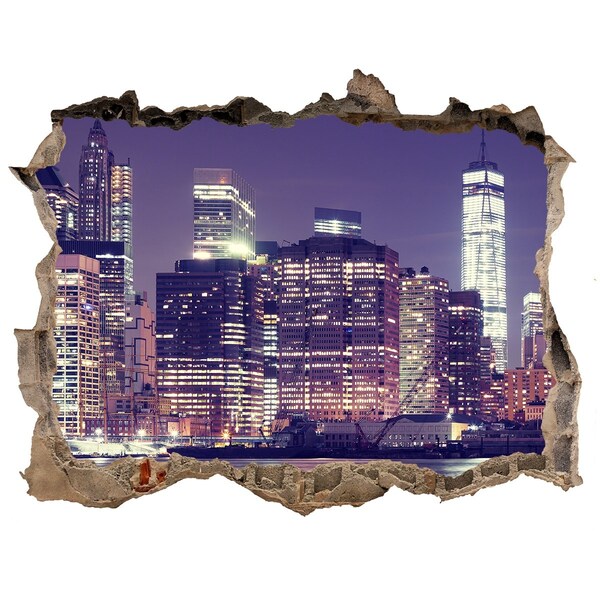 deur sticker De skyline van New York 's nachts