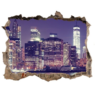 deur sticker De skyline van New York 's nachts