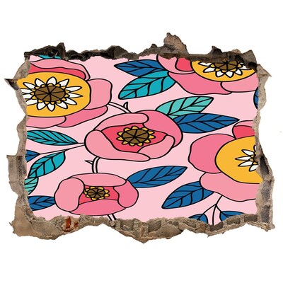 ikea kura stickers Hole in the Wall Bloemenmuurschildering