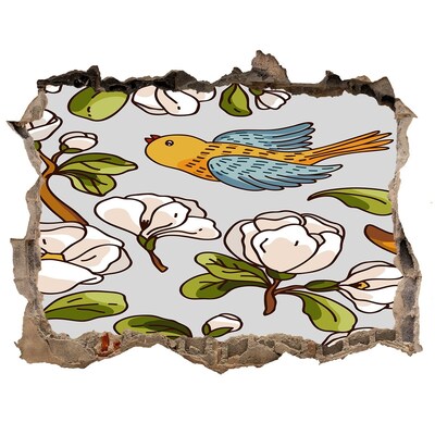 meubelfolie ikea Bloemenparadijs met een vogel