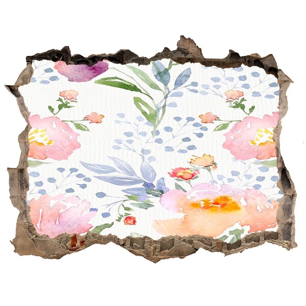 meubelfolie ikea Een bloemenmuurschildering op een beschadigde muur.