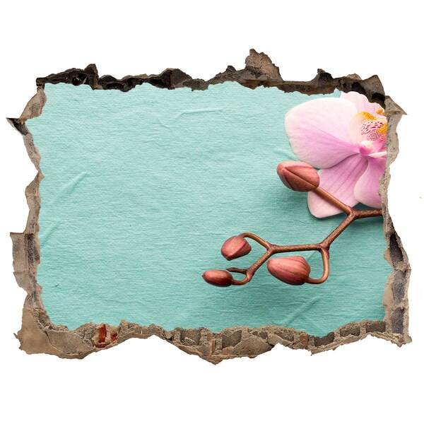 deursticker Orchideebloem in een beschadigde muur