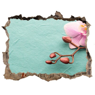 deursticker Orchideebloem in een beschadigde muur