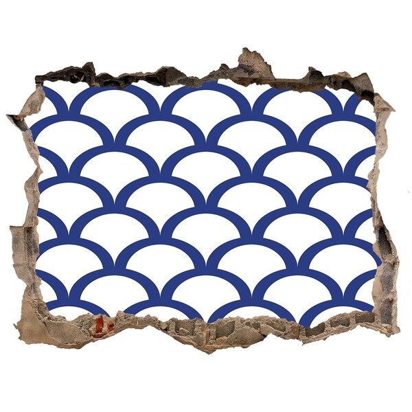 deursticker Golven in verschillende tinten blauw