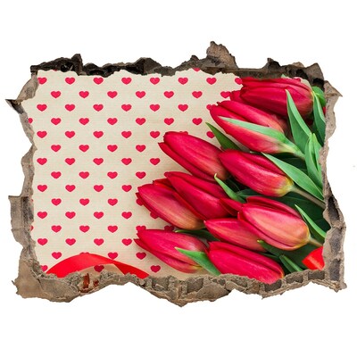 deur sticker Tulpen in harten