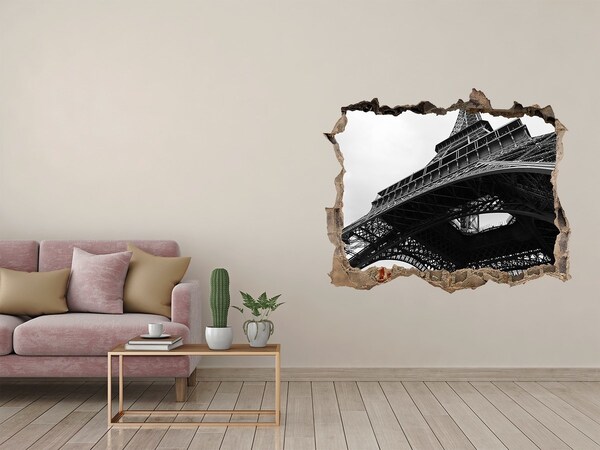 deursticker De Eiffeltoren in een monochrome setting