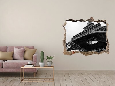 deursticker De Eiffeltoren in een monochrome setting