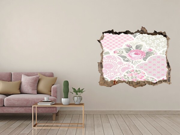 ikea kura stickers Gat in de muur Bloemenpatroon