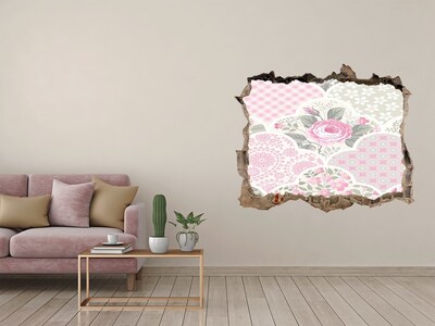 ikea kura stickers Gat in de muur Bloemenpatroon