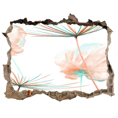 ikea stickers Bloemenlandschap door een gat in de muur