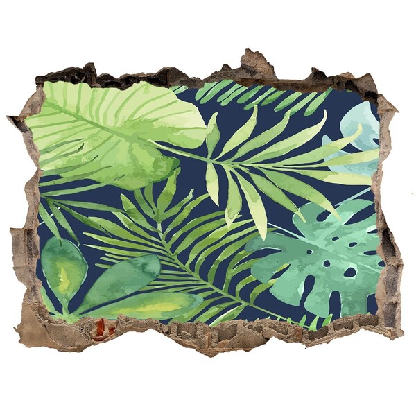 Wandsticker 3D doorkijk Tropische jungle