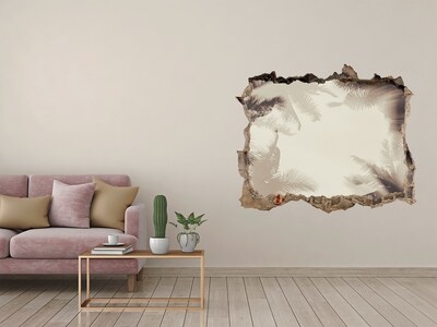 Wandsticker 3D doorkijk Tropische oase achter de muur