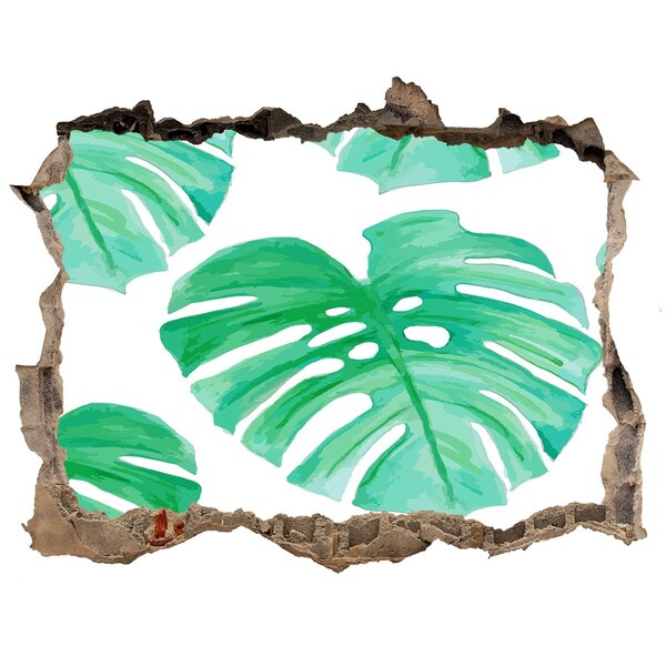 Zelfklevende 3D wandsticker illusie Groene jungle achter de muur
