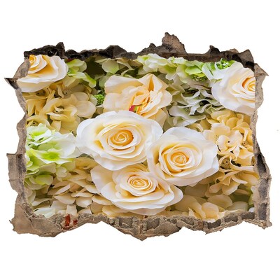 deursticker Een bloemenparadijs achter de muur.