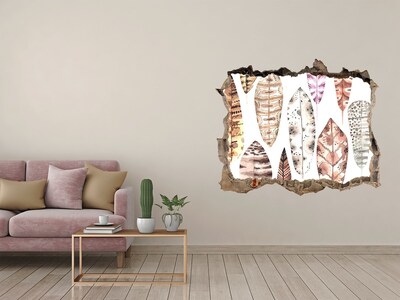 Fototapeta dziura na ścianę Kolorowe liście w dziurze w ścianie