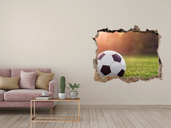 Wandsticker 3D doorkijk Voetbalpoort op het veld