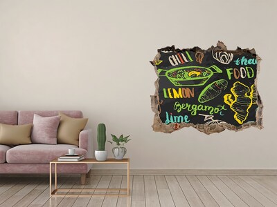 Zelfklevende muursticker 3D gat Keukeninspiratie