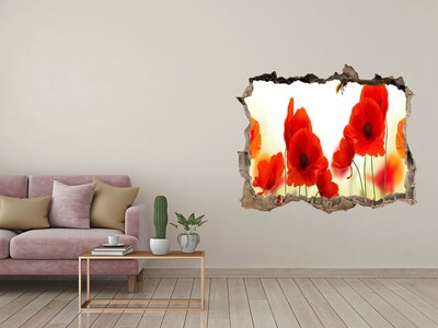 Zelfklevende 3D wandsticker illusie Bloemenparadijs met een bij