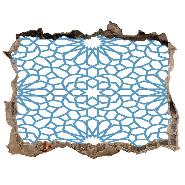 Wandsticker 3D doorkijk Mozaïekpatroon in een gat in de muur