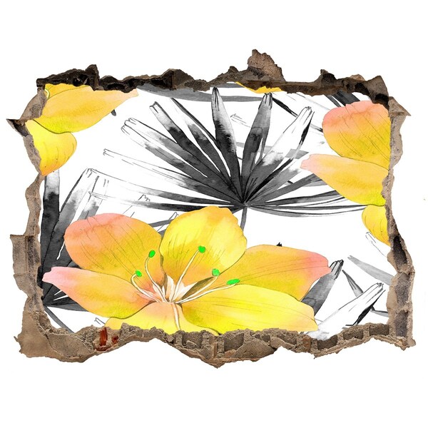 Wandsticker 3D doorkijk Een verborgen tropische tuin