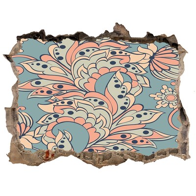 deur sticker Gat in de muur Bloemenpatroon