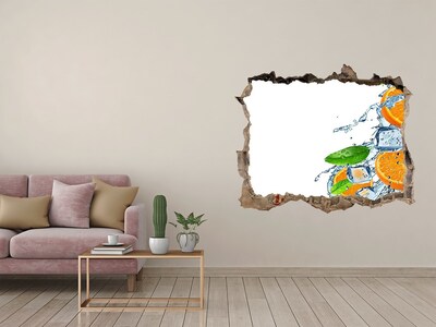 Wandsticker 3D doorkijk Verfrissende citruscocktail