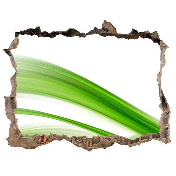 Dziura 3d fototapeta naklejka Zielona łąka przez dziurę w ścianie