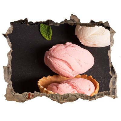 Naklejka 3D dziura samoprzylepna Lodowa uczta w dziurze w ścianie