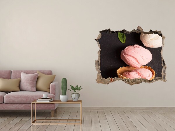 Wandsticker 3D doorkijk Een ijsfeest in een verborgen pareltje