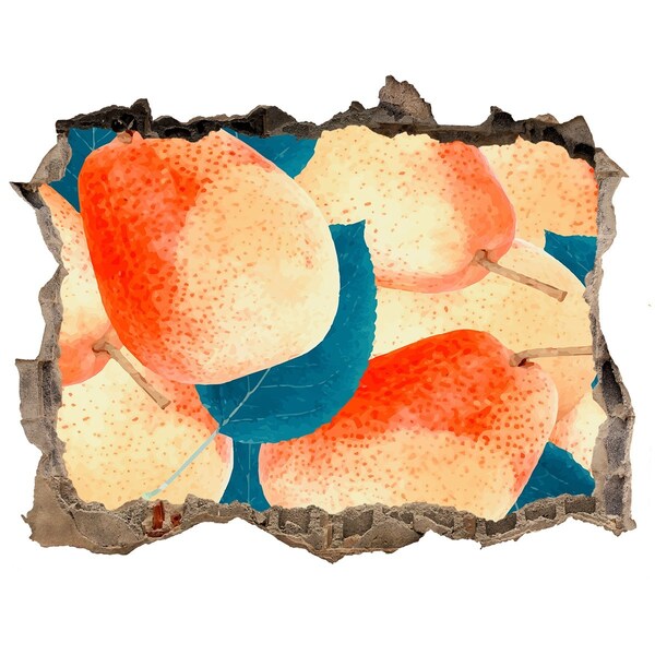 Wandsticker 3D gat met uitzicht Fruitparadijs achter de muur