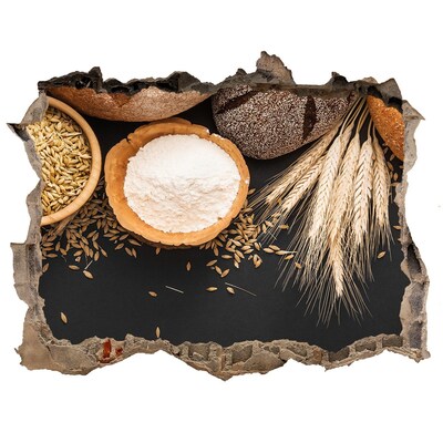 Wandsticker 3D gat met uitzicht Een keuken vol ingrediënten