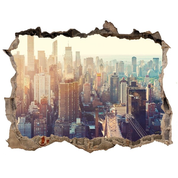 Wandsticker 3D doorkijk Uitzicht vanuit het gat in de muur