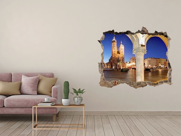 Fototapeta dziura na ścianę Krakowski Rynek Główny w Nocy