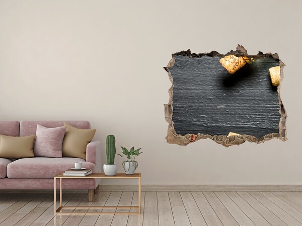 Zelfklevende 3D wandsticker illusie Wijn en druiven