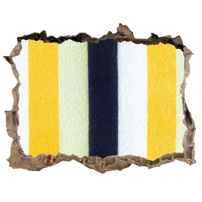 Zelfklevende muursticker 3D gat Kleurrijke strepen in beton