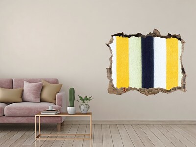 Zelfklevende muursticker 3D gat Kleurrijke strepen in beton