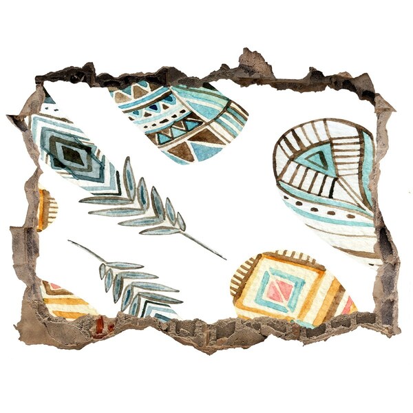 Wandsticker 3D gat met uitzicht Exotische gaten in de muur-ontwerpen