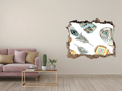 Wandsticker 3D gat met uitzicht Exotische gaten in de muur-ontwerpen