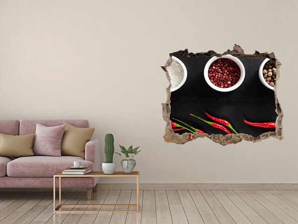 Naklejka 3D dziura na ścianę Przyprawowa eksplozja smaków