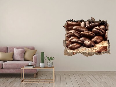 Naklejka 3D dziura na ścianę Kawa w sercu ściany