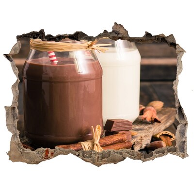 Zelfklevende 3D wandsticker illusie Chocoladelekkernijen in een natuurlijke omgeving