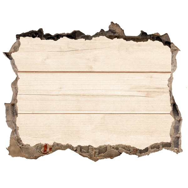 Fototapeta dziura na ścianę Zniszczona ściana z drewnianą podłogą