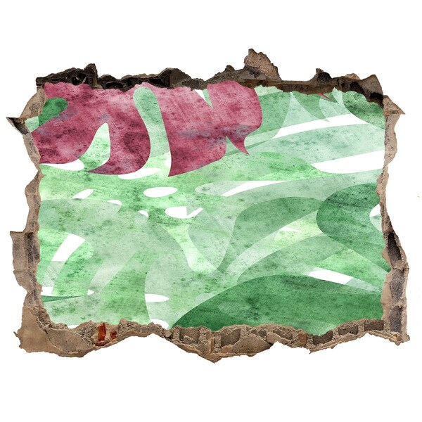 Zelfklevende muursticker 3D gat Tropische jungle