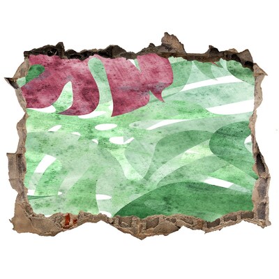 Zelfklevende muursticker 3D gat Tropische jungle