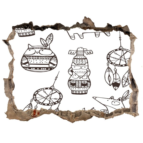 Samoprzylepna naklejka Etniczne wzory na tle ściany