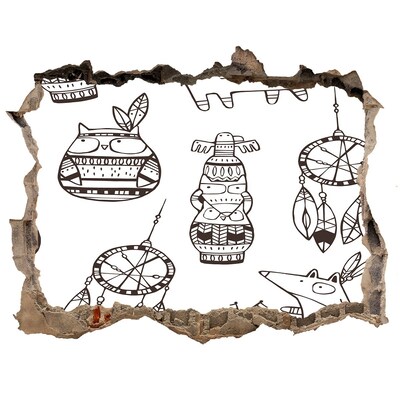 Samoprzylepna naklejka Etniczne wzory na tle ściany