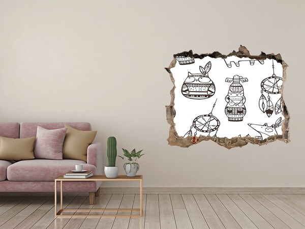 Samoprzylepna naklejka Etniczne wzory na tle ściany