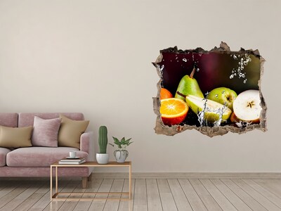 Zelfklevende 3D wandsticker illusie Fruitparadijs achter de muur