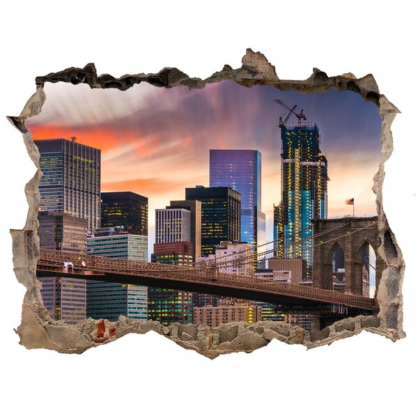 Fototapeta dziura na ścianę 3d Most Brooklyński w Nowym Jorku